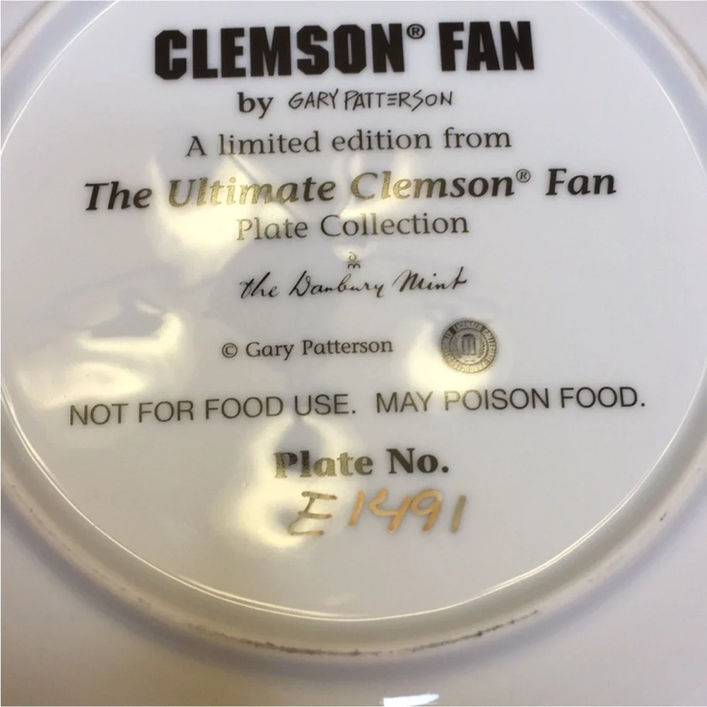 Danbury Mint Clemson Ultimate Fan Plate